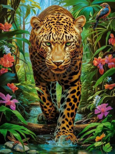 500/1000/1200/2000PCS Jigsaw Puzzle Peaceful Jungle Leopard Scene For Adults Ideal For Stress Relief And Relaxation