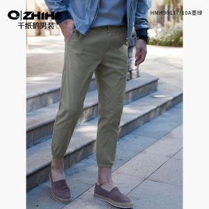 Casual Loose Fit Sports Pants for Men Autumn Spring Seasonal Cotton Polyester Blend Straight Leg Length Nine Trousers