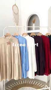 Loona Shirt Blouse Korean Top Atasan Wanita Fashion Remaja Kekinian Lengan Panjang