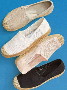 Breathable Lace Hollow out Fishing Shoes Womens Summer Casual Flat Bottom Slip-On Maternity Shoes Comfortable Fashion Footwear