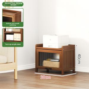Non-Real Wood Bookshelf Floor-standing Living Room Dust-proof Storage Cabinet Home Decorative Rack Modern Simplicity Style