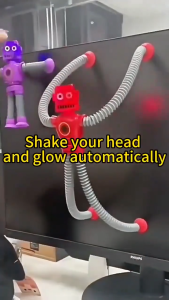 Luminous Transformable Robot Stretch Tube Toy Educational Cartoon Suction Cup Kids Parent-child Creative Decompression Toy