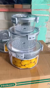 Bộ 3 Hộp Đựng Thực Phẩm Tròn Hokori 600ml / 1500ml / 3100ml