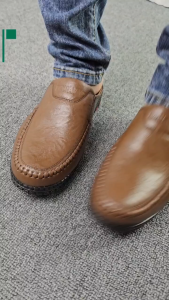 {KM Mua 01 Tặng 01 Đôi Dép Da} Giày Lười Nam Da Bò Thật VYFASHION May Quai Chắc Chắn Hàng Công Ty Cao Cấp Da BòThật Ép Vân Chống Nhăn Đế Cao Su Cao 3CM D.GSD