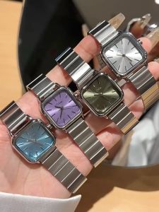 Korean Fashion Advanced Women Watches Simple Luxury Square Small Dial Quartz Watch Jam Tangan Perempuan