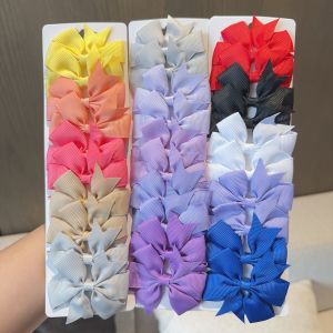 10Pcs/Set New Cute Ribbon Bowknot Hair Clips for Kids Handmade Bows Hairpin Barrettes Headwear Baby Girls Hair Accessories