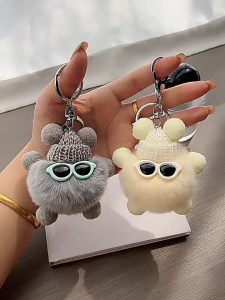Cute Furry Monster Phone Lanyard Keychain Y2K Plush Phone Charm INS Creative Novel Bag Pendant Ornament Accessories for Kids Girls Women
