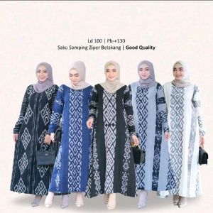 [[DRESS KEKINIAN]] Dress Maxi Kekinian Motif Simpel Terbaru - Dress Keren Bunga Muslim Panjang Seragam Wanita Gamis