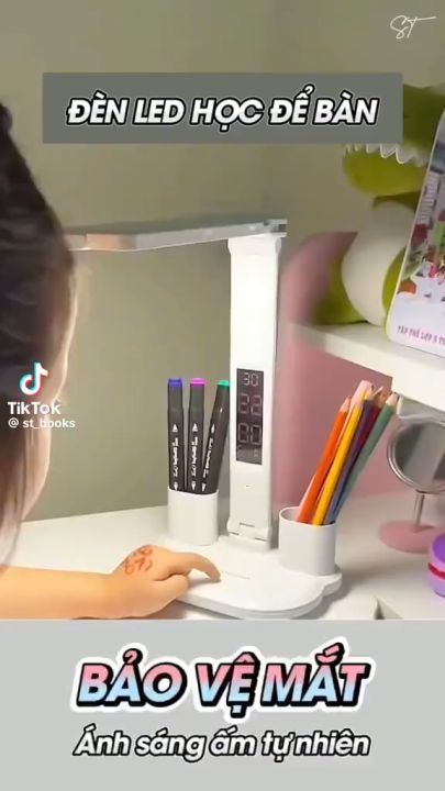 ĐÈN HỌC LED ĐỂ BÀN CHỐNG CẬN THỊ  - bản tích điện siêu tiện ích ,Đèn học để bàn , đèn học chống cận 3 chế độ sáng cao cấp