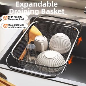 Adjustable Drain Basket Rack
