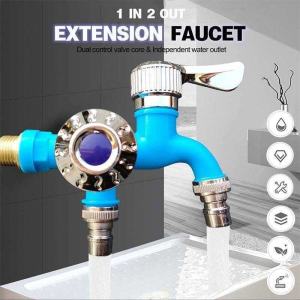 1/2\" Universal Interface Faucet Double Outlet Dual Control Water Tap Connector Plastic Faucet Home