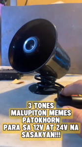 Patokhorn ⭐3 TONES MALUPITON MEMES⭐ 12V TO 24V VOICE WARNING FOR TRUCKS 3 SOUNDS WITH BUTTONS SWITCH back horn for truck 24v