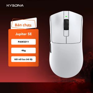 Chuột Không Dây Kysona Jupiter 26000DPI PAW3395 Cảm Biến Trọng Lượng Nhẹ 49g 8kHz Bluetooth Có Thể Sạc Lại Chuột Chơi Game Cho PC Laptop