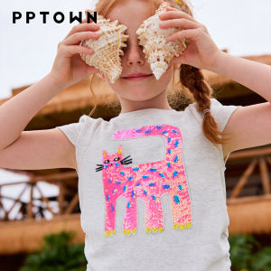 PPTOWN | Girls Cute Cat Sleeveless T-Shirt