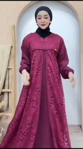 MODEL TERBARU GAMIS CRINGKLE AIRFLOW MEWAH & COMBINASI BURKAT