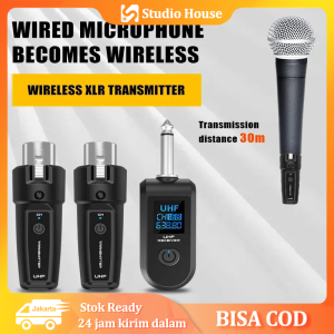 UHF XLR Adapter System Wireless Microphone Transmitter Receiver System for Dynamic Microphone Guitar Audio Mixer PA System