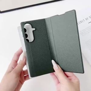 Ốp Điện Thoại Nắp Gập Bằng Da Họa Tiết Kevlar Cho Samsung Galaxy Z Fold Vỏ Bảo Vệ Toàn Diện Chống Sốc Chống Trầy Xước Chống Trơn Trượt