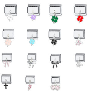 สร้อยข้อมือ DIY แบบต่อชิ้นส่วน 34 ชิ้น คล้องคอรูปดาวทะเล 4 ใบ สร้อยข้อมือ DIY แฟชั่น โลหะผสมไททาเนียม ราคาไม่เกิน 20 หยวน