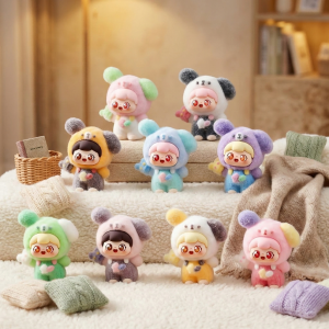 Cute Puppy Mischief Sweetie Flocked Doll Blind box DIY Keychain Accessory Lovely Mini Figure Desktop Ornament