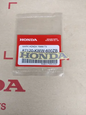 สติ๊กเกอร์แท้สัญลักษณ์HONDA 75MM.สีเทาพื้นใสติดครอบหน้าครอบแตรเวฟ110i1ชิ้น