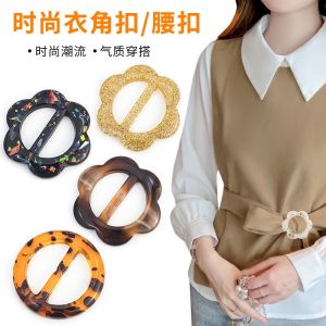 Versatile Corner Knot Shirt Decorative T-Shirt Button Ring Waist Cinch Fixed Silk Scarf Clothing Button Ring Original Design out Fashion Accessory