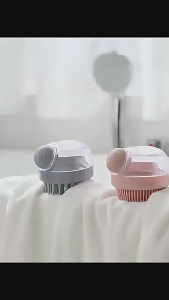 Sisir Keramas dengan Tempat Shampo Silikon Pijat Kepala Premium Lembut