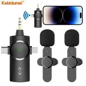 Kebidumei 3 In1 Wireless Lavalier Microphone Mini Microphone for Phone Android Live Broadcast Gaming Interview Vlog Camera Phone Mic