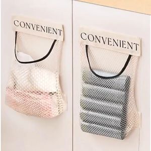Túi lưới đựng đồ đa năng dán tủ bếpTúi đựng đồ lót dán tường cạnh tủTúi lưu trữ túi bóng rác -AENEA