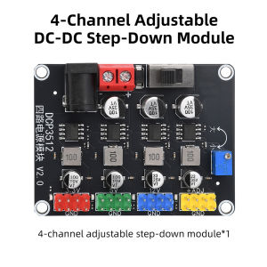 DC 6V-30V to DC 0.9V-29.6V Adjustable Buck Module Regulator Power Supply Module DCP3512 4-Channel DC-DC Conversion Module