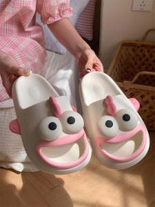 Cute Funny EVA Soft Bottom Bathroom Anti-Odor Summer Flat Sandals Womens Fish Slippers Casual Daily Cartoon Anime Thong Slippers