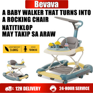 Baby Walker For Baby 4-in-1 Rocker+Feeding Table+Cart MusicToy Tray Adjustable Height Para sa Sanggol na Lalaki at Babae