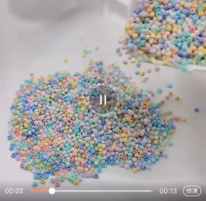 ลูกปัดเม็ดทราย 3มม. ถุงพื้นฐาน 10กรัม 320เครื่อง ยอดนิยม สีพื้นฐาน