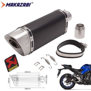 51mm Motorcycle Exhaust Muffler Pipe Carbon Fiber Pipe ESCAPE Moto Exhaust End PIPE tail pipe For NINJA400 tnt600 BJ600 ZX6R K8 K9 gsx-r 600 CFmoto 450SR 250SR 300SR etc