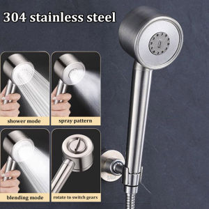 304 Stainless Steel Shower Nozzle Filter Booster Large Water Volume Handheld Household Universal Shower Head Set