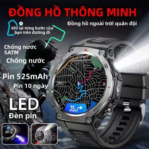 Đồng Hồ Thông Minh Quân Sự T-Rex 3 Năm 2025 Màn Hình AMOLED HD 1.43 Inch Hỗ Trợ GNSS Kép La Bàn Khả Năng Chống Nước 5ATM Dành Cho Nam Giới