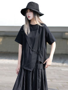 เสื้อยืดแขนสั้นทรงหลวมสไตล์สตรีทสำหรับผู้หญิงในช่วงฤดูร้อน ทรงหลวม แขนสั้น ทรงปกติ คอกลม ระบายอากาศได้ดี ใส่สบาย