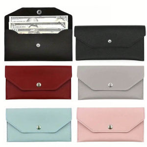1PC  womens wallet Reusable money clip wallet Cash bank card envelope storage bag with card slot Portable leather wallet men