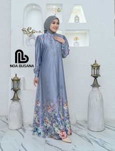 GAMIS WANITA / DRESS PRINTING BUNGA RUBY SILK BY NOABUSANA QUALITY PREMIUM