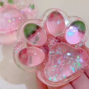 Starlit Sky Big Cat Paw Squishy Fidget Toy Soft Slow Rebound Stress Relief Pinch Decompression Gift Cat Claw Squeeze Party Favor