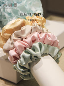 Silk Hair Ties Single Pack Simple Elegant  Silk Bubble Head Ropes Fashionable Hair Accessories for All Seasons