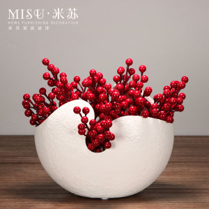 European Modern Simulation Chinese Hawthorn Egg Shell Ceramic Vase Living Room Desktop Ornaments Handicraft Equipment Ornaments Creative Decorations