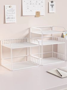 Desktop Bookshelf Multi-Layer Storage Organizer for Office Desk Dining Table Dormitory Bedside Small Shelf Work Station Partition Cabinet