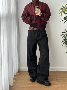 American Style Cleanfit Loose Leg Mens Jeans Summer Vintage Trendy High Street Versatile Casual Long Pants Straight Tube