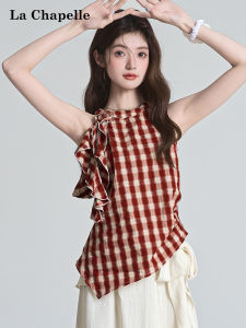 La Chapelle | Gorgeous Check Halter Sleeveless Top