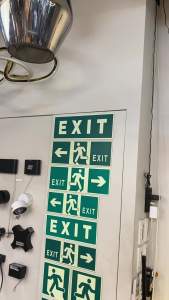 Luminous Exit Signage Sticker 14x39cm – Emergency Exit Directional Sign