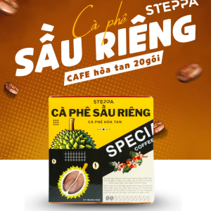 Cà phê hòa tan SẦU RIÊNG. STEPPACAFE. Hộp 20 gói