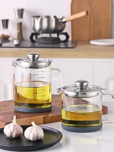 [Oil With Filter 1 L dan 15 L ] Alby Mart Oil Pot Tempat Wadah Saringan / Penyaring Minyak Goreng Kaca Tahan Panas