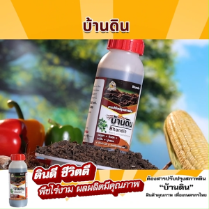 (1 ขวด) บ้านดิน สารปรับปรุงสภาพดิน จุลินทรีย์บำรุงดิน ไร้สารเคมี ช่วยให้พืชโตเร็ว เร่งราก เร่งใบ เร่งดอก ลดปัญหาเชื้อรา รากเน่า ใชได้กับพืชทุกชนิด ขนาด 500 ml.