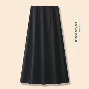 MEITESIJIAONU | Chân Váy A-Line Caramel Màu Tencel-Cotton