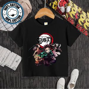 Bandai | Children 100% cotton T-shirt Street hip-hop style boys and girls comfortable casual short-sleeved youth two yuan top cotton T-sh